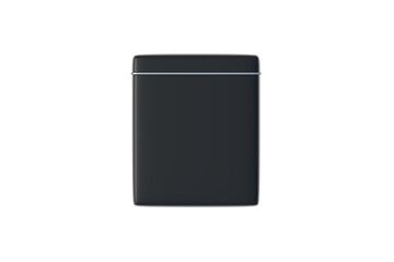 Closed tin box for tea, coffee beans or other bulk products isolated on white background. Kitchen accessories. 3d render