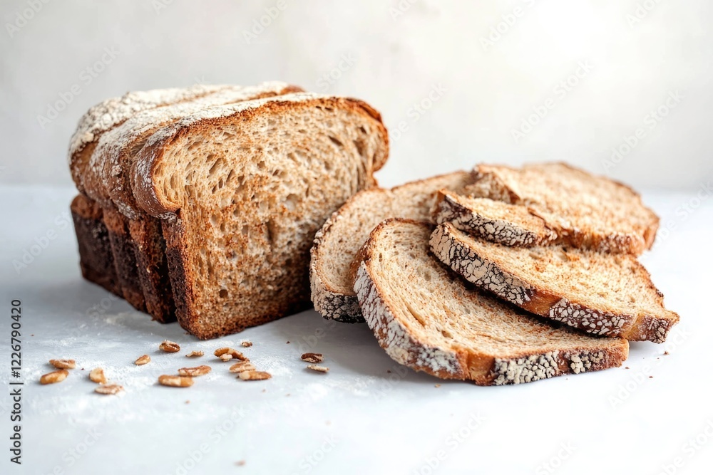 Aufkleber a slice of bread sits on a table, ready for use or display