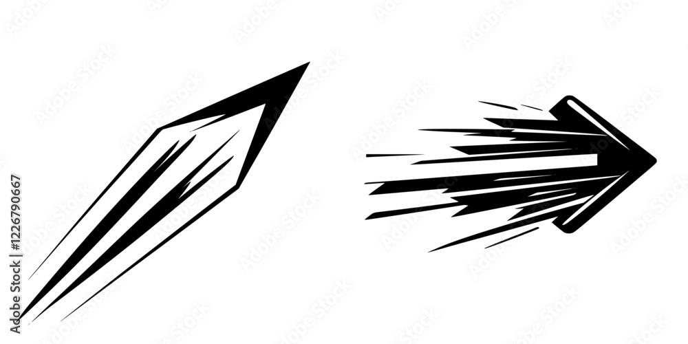 Poster dynamic graphic elements representing motion and energy in a minimalist style