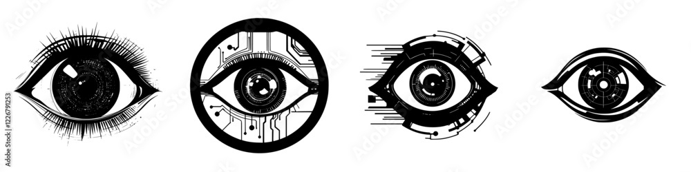 Poster unique collection of artistic eye designs showcasing various styles and techniques explored in visua