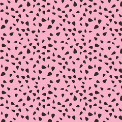 Seamless pattern with hearts on a pink background. Vector illustration.