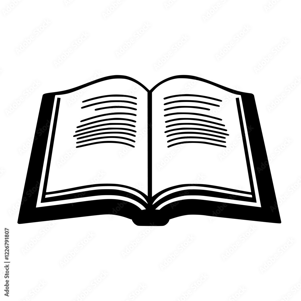 Poster open book with blank pages resting on a surface in a quiet environment during daylight
