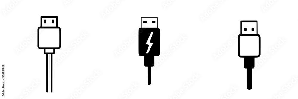 Poster Different types of USB connectors showcasing various designs and functions