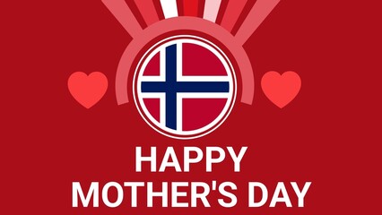 Obraz premium Mother's Day Norway web banner design illustration 