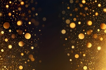 Luxury background with golden light effect decoration and bokeh elements. Generative AI