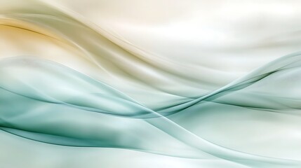 Obraz premium Abstract Green and Beige Wave Design