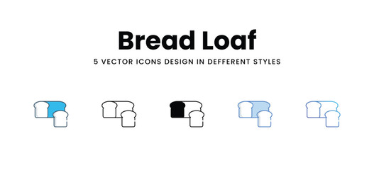 Bread Loaf icons in different style vector stock illustration