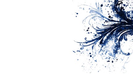 Abstract Blue Watercolor Floral Design Background