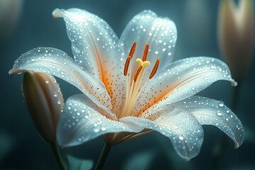 Dew Kissed Lily Flower Blossom In Bloom