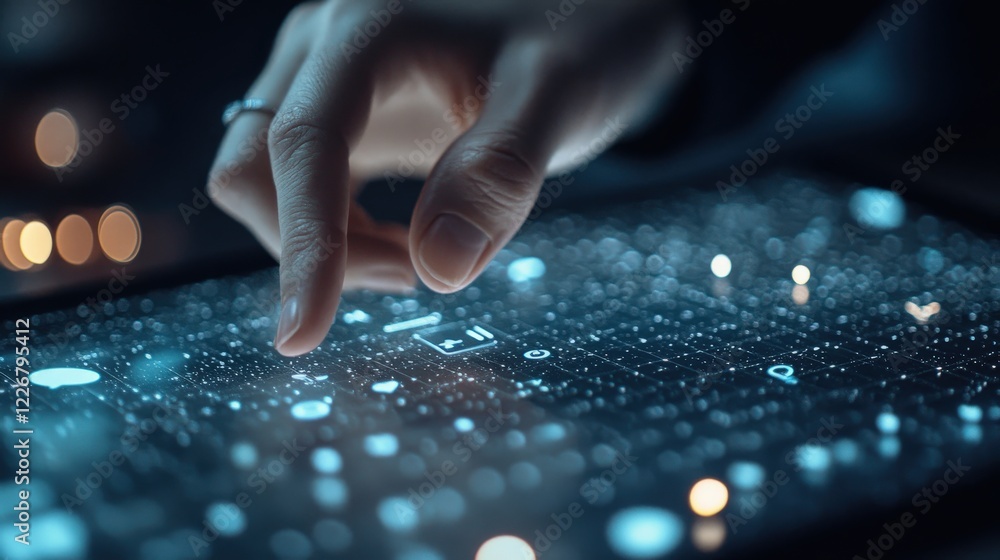 Poster Finger Tapping on a Touchscreen with Digital Display Elements
