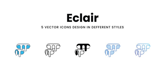 Eclair icons in different style vector stock illustration