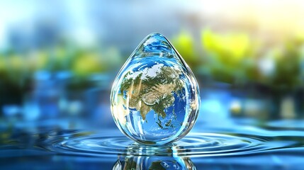 water drop earth, global conservation - environmental awareness
