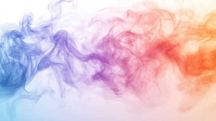Fototapeta premium Colorful Smoke Steam: Colorful smoke steam isolated on transparent background, fog and mist effect for text or space,