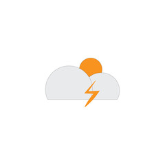 lightning and cloud icon design template 