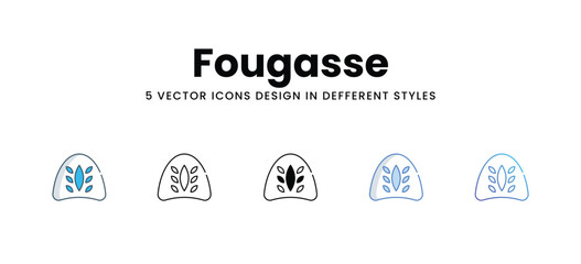 Fougasse icons in different style vector stock illustration