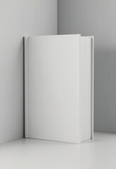 Hard cover book mock up isolated on soft gray background