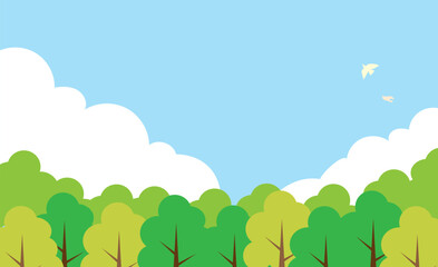 シンプルでかわいい風景のベクターイラスト背景素材