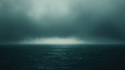 Moody Seascape: A Dark and Brooding Ocean Under a Stormy Sky