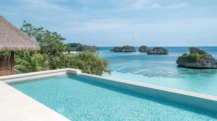 Fototapeta premium Tropical Island Infinity Pool