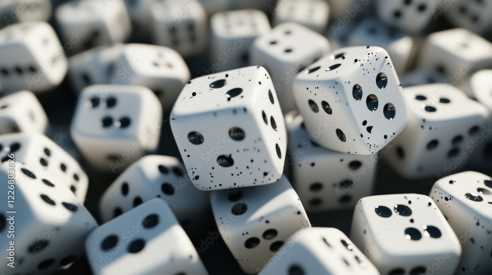 Poster dice isolated 3d objects of vector gambling games design, casino, craps and poker, tabletop or board