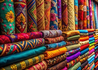 Vibrant Fabrics Close-up Architectural Photography