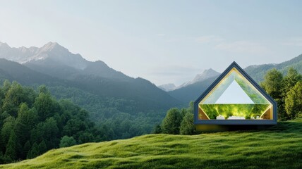 Revolutionary diamond battery powering a modern smart home for sustainable energy solutions.