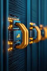 Obraz premium Highlighted Encrypted Secure Data Storage Solutions for Enhanced Data Protection and Privacy