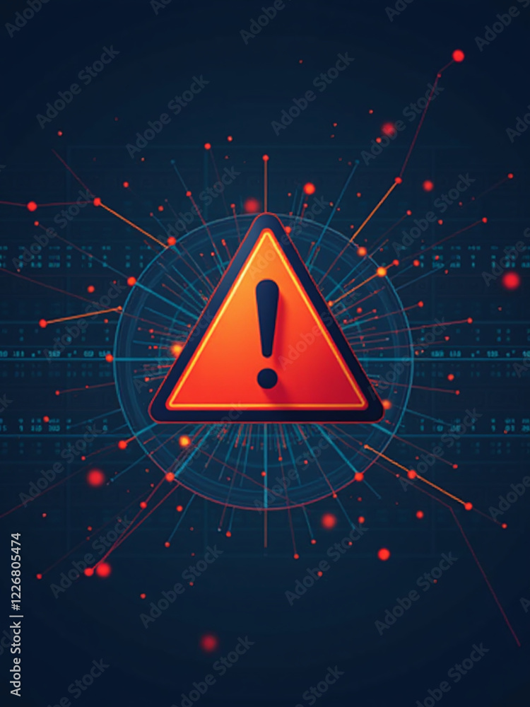Poster warning cyber attack detected on our online network due to cybersecurity vulnerability leading to a 
