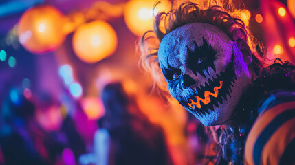 Halloween holiday party flyer with funny cartoon characters. Vector invitation banner with heads of zombie, mummy and pirate monsters invite for spooktacular costume party, filled with live music, fun