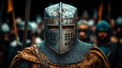 Medieval Knight Army Battlefield Portrait