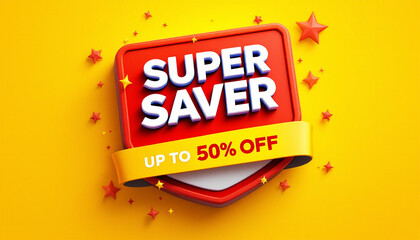 super saver offer sale discount badge promotion text
