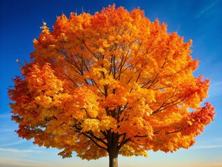 Vibrant Sugar Maple Autumn Foliage Architectural Photography