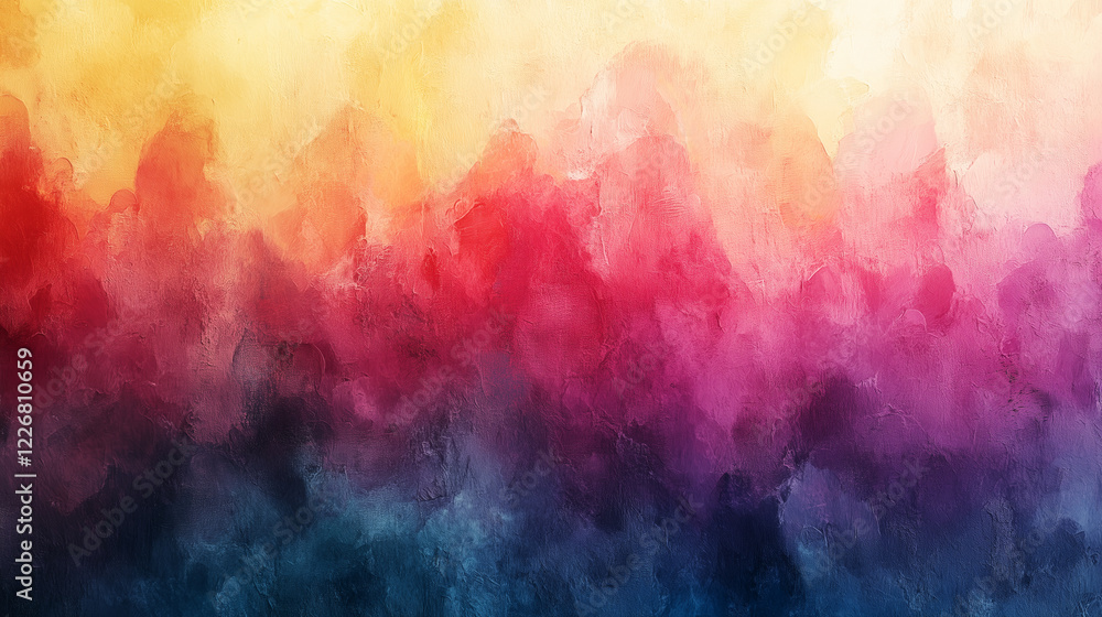 Wall mural Vibrant abstract background with a blend of warm and cool colors in a smooth gradient at dusk. Generative AI