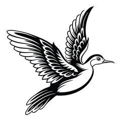 Obraz premium vector silhouette bird on white background-1