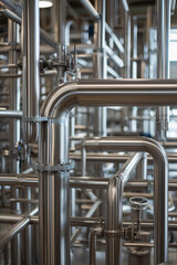 Industrial piping system at a manufacturing facility