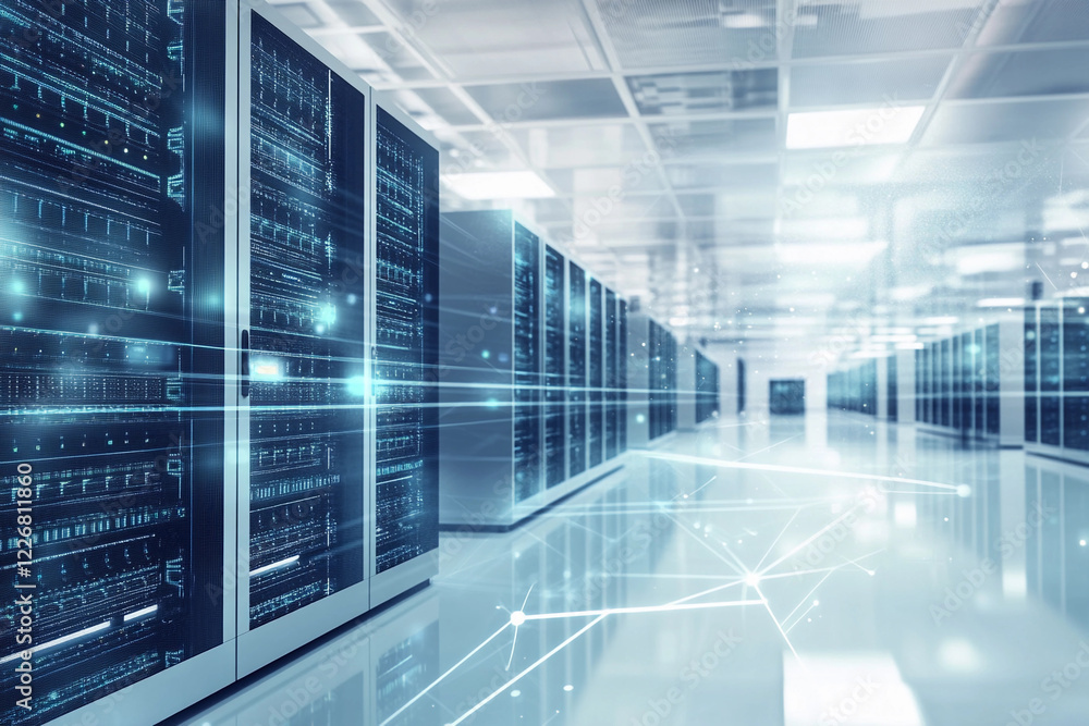 Aufkleber High-tech server room with advanced technology in use