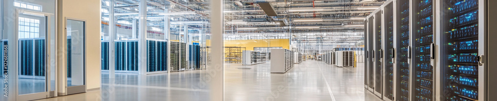 Aufkleber Inside a high-tech data center with advanced servers