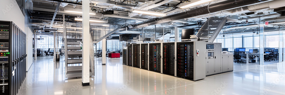 Aufkleber modern data center showcasing advanced technology and design