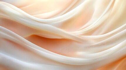 Soft Draped Fabric in Peach and Cream Hues