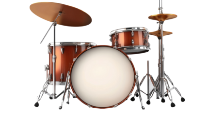 Snare drum set isolated on white background