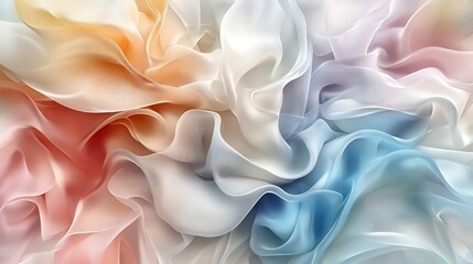 Obraz premium Soft pastel fabric swirls in gentle folds and layers