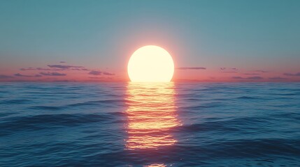 Obraz premium Serene Sunset Over the Ocean Background