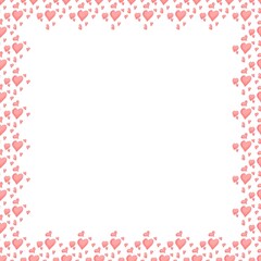 Pink love shaped illustration on white background 