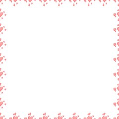 Pink love shaped illustration on white background 