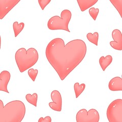 Pink love shaped illustration on white background 