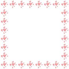 Pink love shaped illustration on white background 