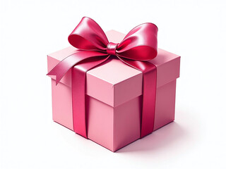 Obraz premium Pajarita De Regalo Hecha Con Cinta Metalizada Rosa Brillante Sobre Fondo Blanco, Disponible En Formato Png Transparente. 00002