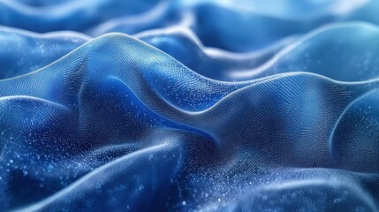 Blue background with waves and bubbles creating a calm and refreshing atmosphere