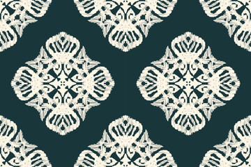Ethnic abstract ikat fabric artwork with seamless patterns, combining tribal, indigenous and Mexican embroidery with Aztec geometric motifs. Ideal for rugs, wallpapers, throws, fabrics and clothing.