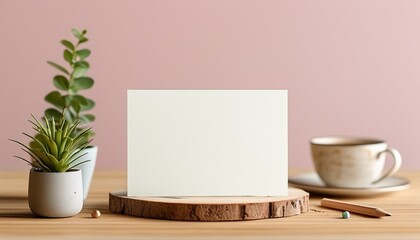 Elegant horizontal card mockup with copy space for design